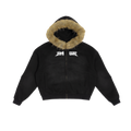 Zip-up fur hoodie